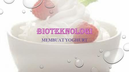 BIOTEKNOLOGI Membuat Yoghurt.