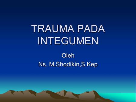 TRAUMA PADA INTEGUMEN Oleh Ns. M.Shodikin,S.Kep.