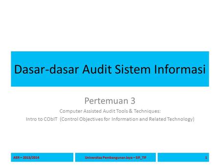 Dasar-dasar Audit Sistem Informasi