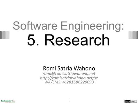 Software Engineering: 5. Research