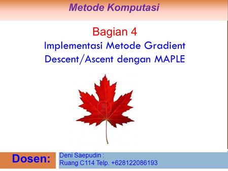 Implementasi Metode Gradient Descent/Ascent dengan MAPLE