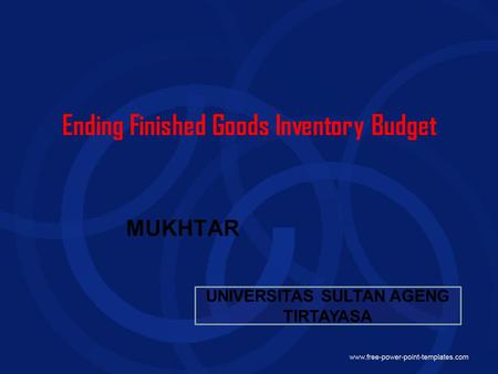 Ending Finished Goods Inventory Budget