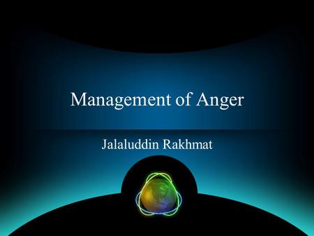 Management of Anger Jalaluddin Rakhmat.