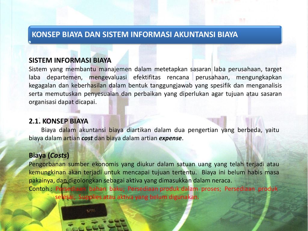 Konsep Biaya Dan Sistem Informasi Akuntansi Biaya Ppt Download