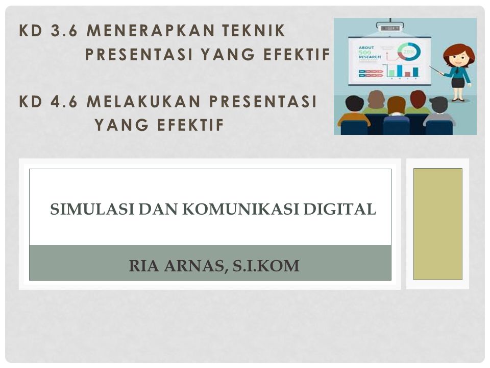 Kd 3 6 Menerapkan Teknik Presentasi Yang Efektif Kd 4 6 Melakukan Presentasi Yang Efektif Simulasi Dan Komunikasi Digital Ria Arnas S I Kom Ppt Download