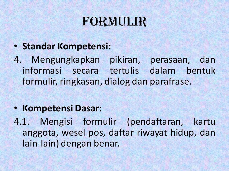 Contoh Formulir Wesel Pos – Brain