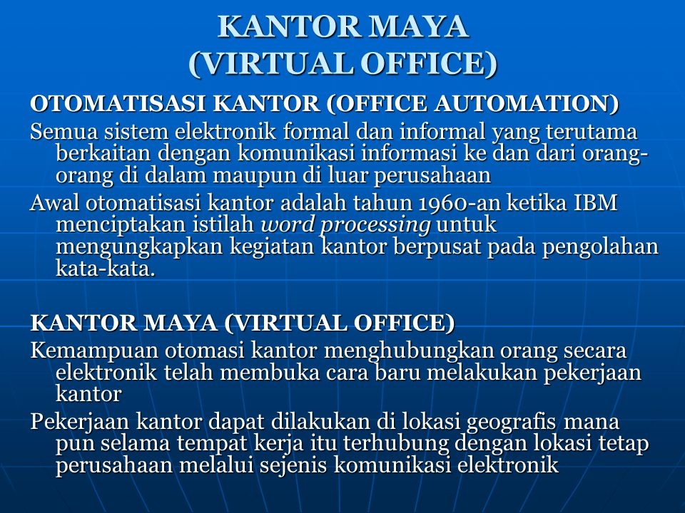 Kantor Maya Virtual Office Ppt Download