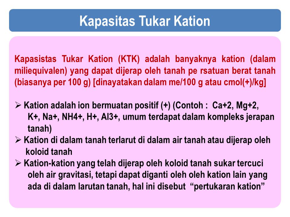 Kapasitas Tukar Kation Ppt Download