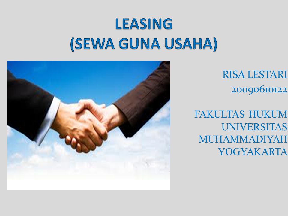 Leasing Sewa Guna Usaha Ppt Download