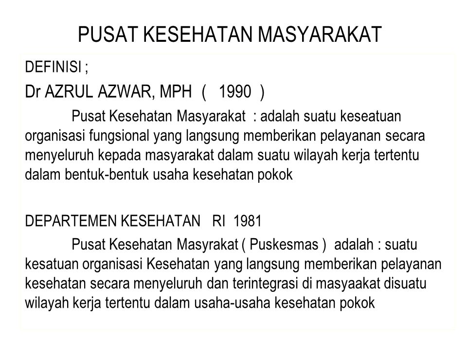 Pusat Kesehatan Masyarakat Ppt Download