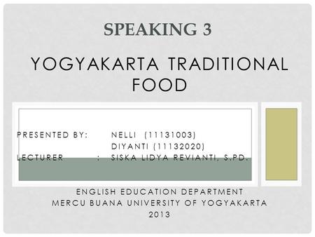 Yogyakarta traditional food
