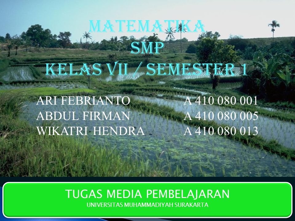 Matematika Smp Kelas Vii Semester 1 Ari Febrianto A Ppt Download