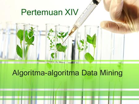 Algoritma-algoritma Data Mining Pertemuan XIV. Classification.