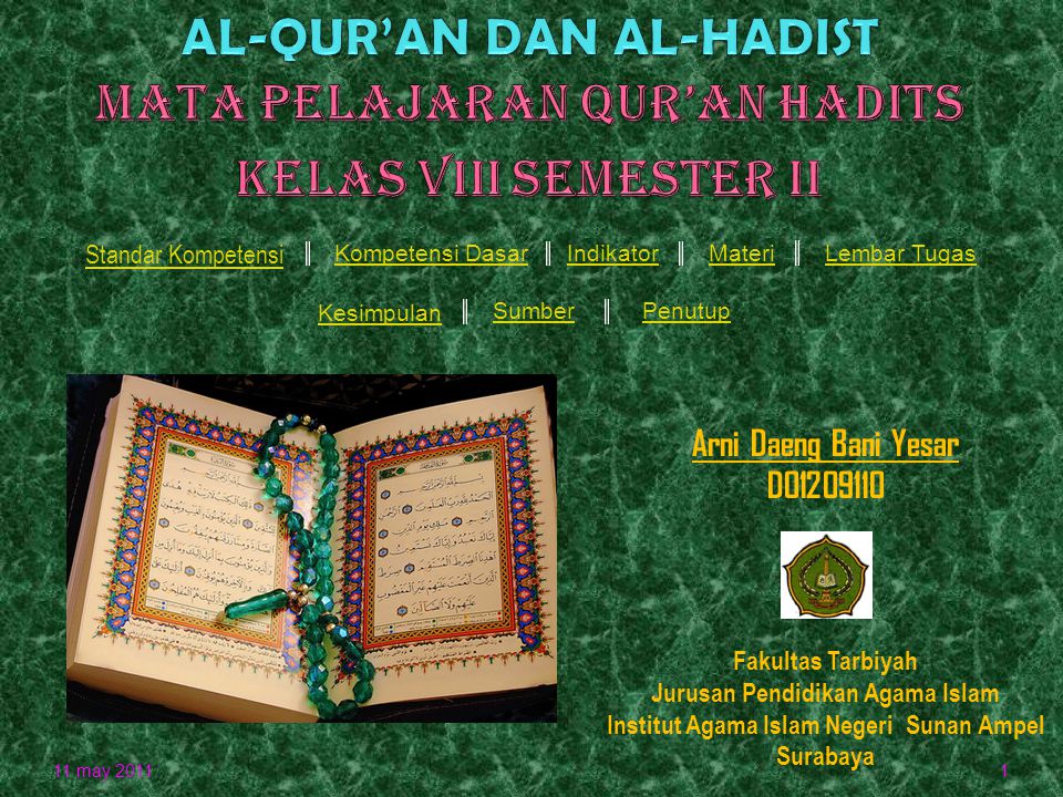 Jurusan Pendidikan Agama Islam Institut Agama Islam Negeri Sunan Ampel Ppt Download