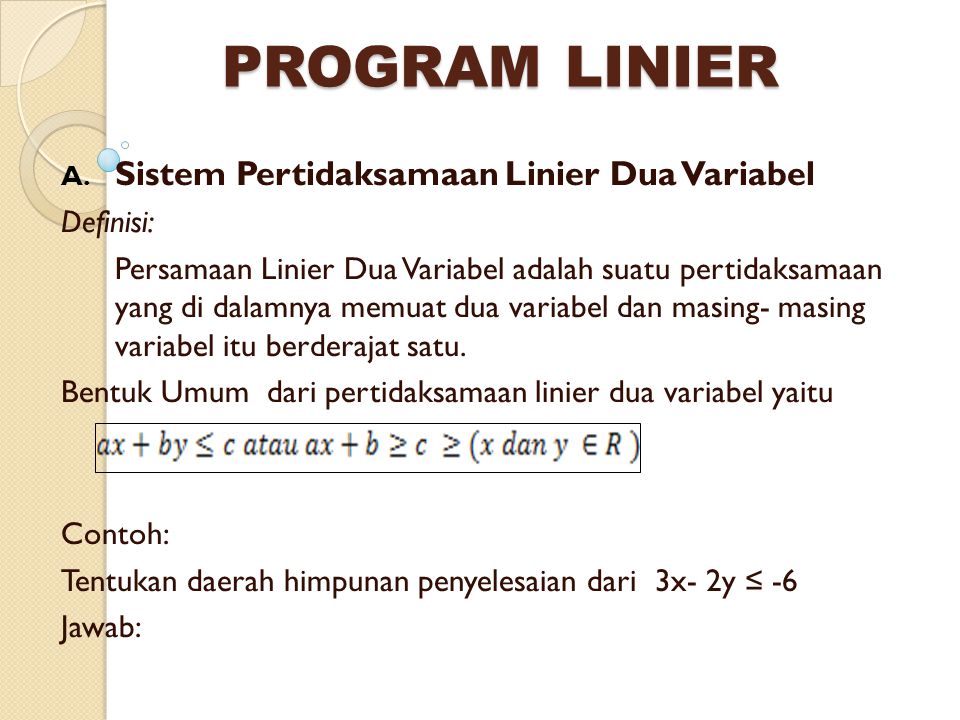 Konsep dasar program linear