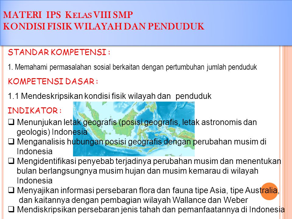 Materi Ips Kelas Viii Smp Kondisi Fisik Wilayah Dan Penduduk Ppt Download