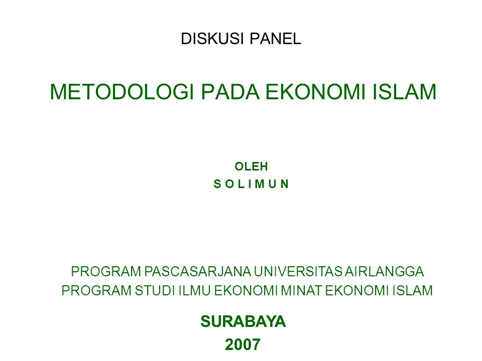 Metodologi Pada Ekonomi Islam Ppt Download