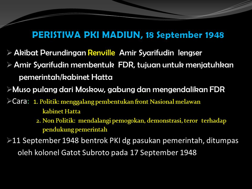 Peristiwa Pki Madiun 18 September Ppt Download
