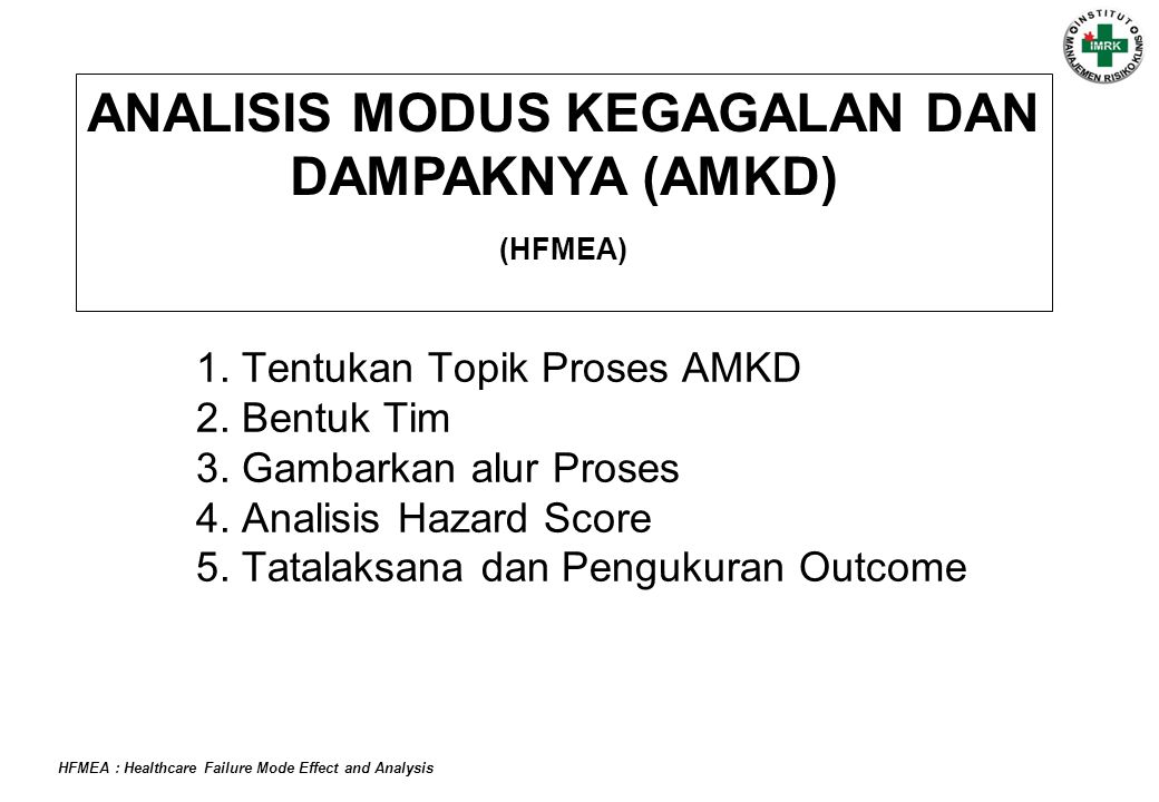 Analisis Modus Kegagalan Dan Dampaknya Amkd Ppt Download