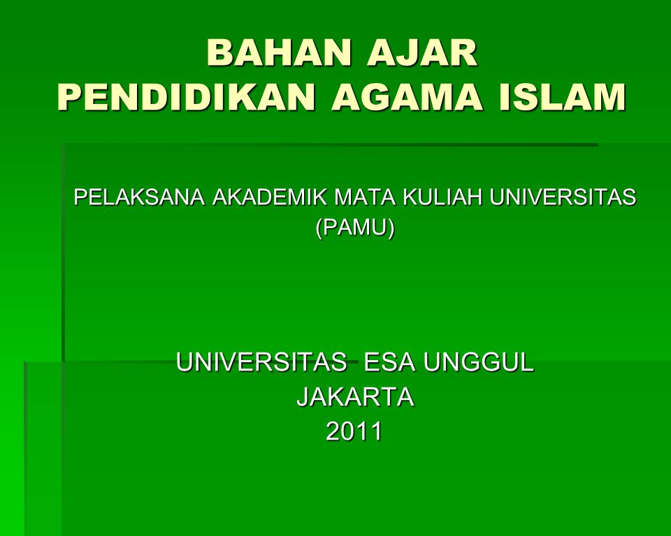 Bahan Ajar Pendidikan Agama Islam Ppt Download