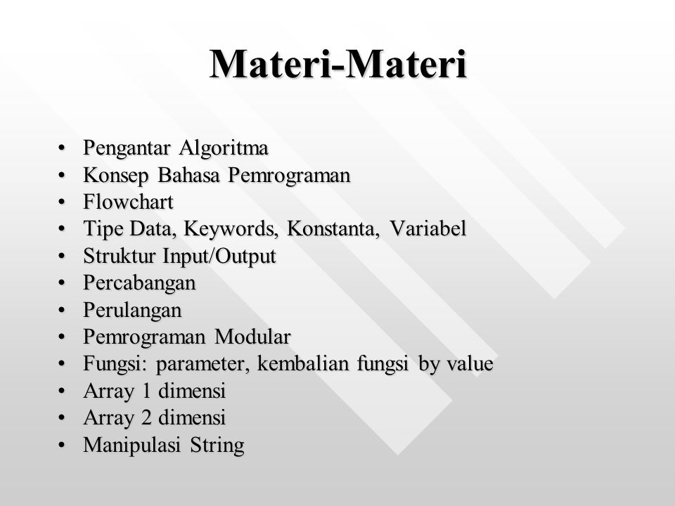 Materi Materi Pengantar Algoritma Konsep Bahasa Pemrograman Flowchart Ppt Download