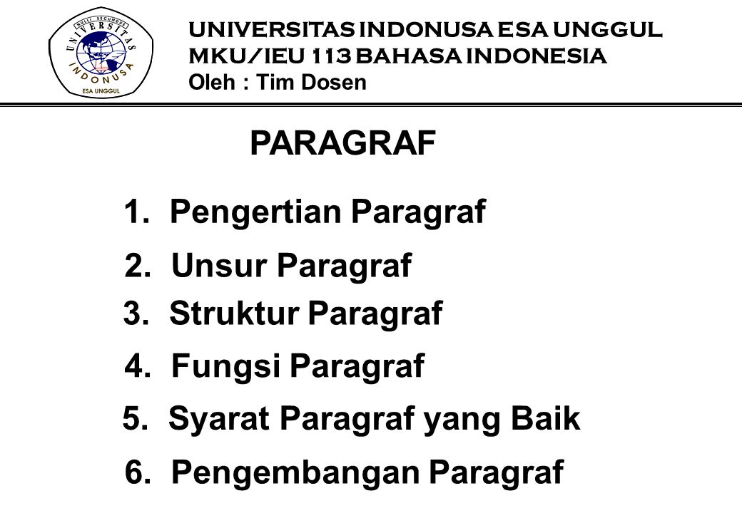 Unsur Paragraf – Sinau