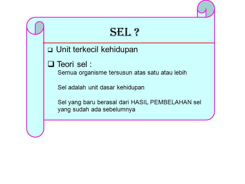 Sel Teori Sel Unit Terkecil Kehidupan Ppt Download