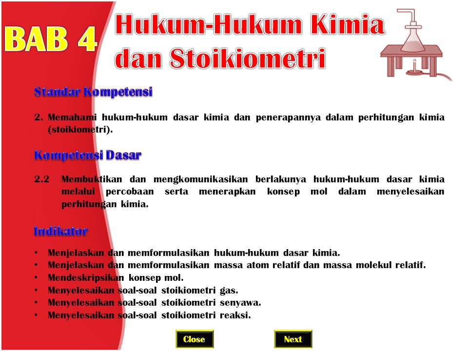 Bab 4 Hukum Hukum Kimia Dan Stoikiometri Standar Kompetensi Ppt Download