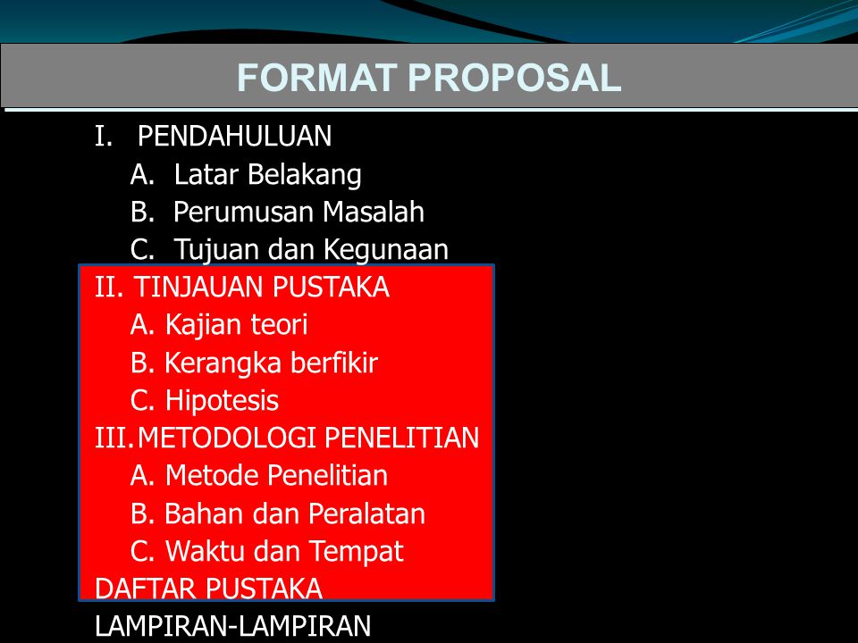 Format Proposal Pendahuluan A Latar Belakang B Perumusan Masalah Ppt Download