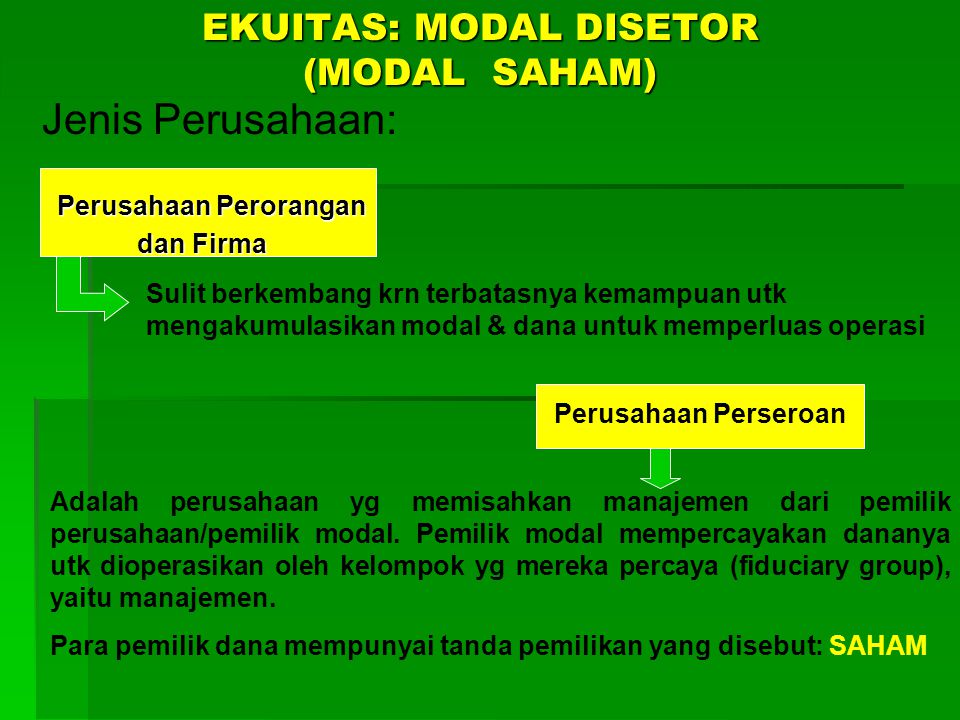 Ekuitas Modal Disetor Modal Saham Ppt Download