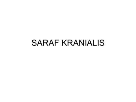 SARAF KRANIALIS.