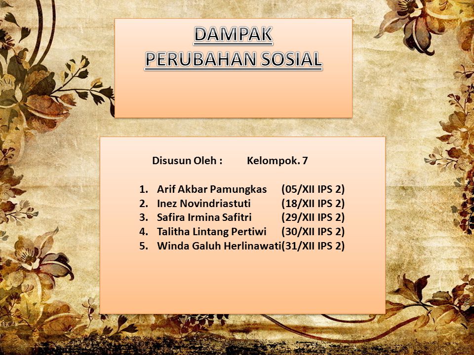 Dampak Perubahan Sosial Disusun Oleh Kelompok Ppt Download