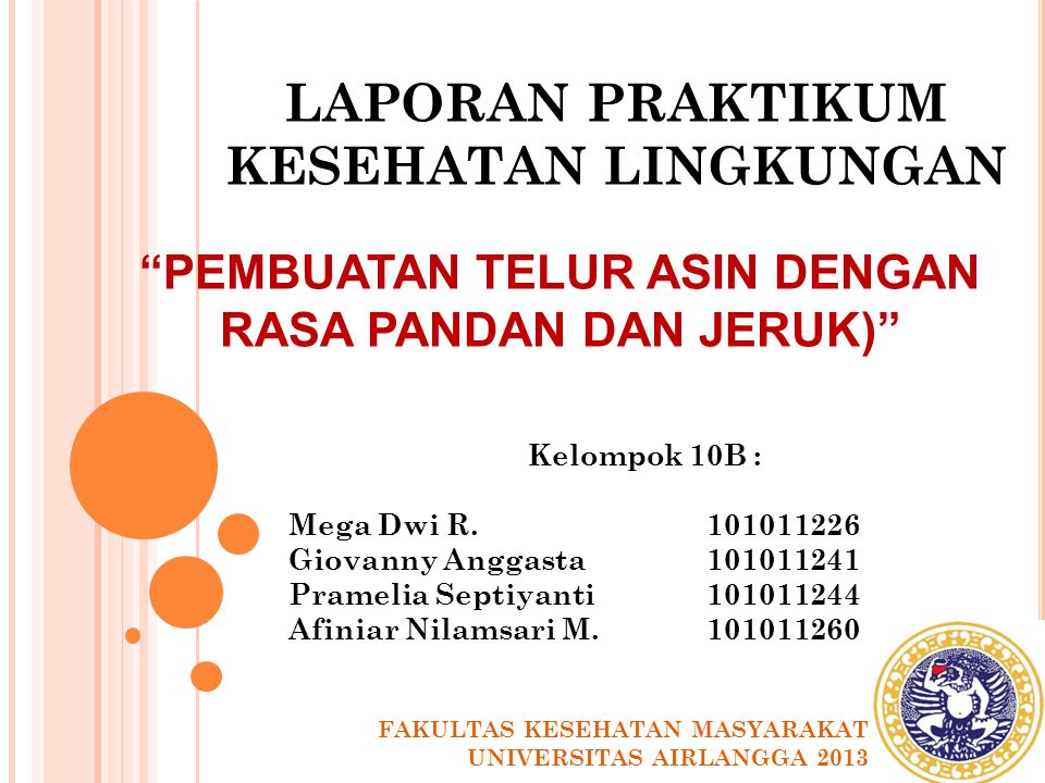 Laporan Praktikum Kesehatan Lingkungan Ppt Download