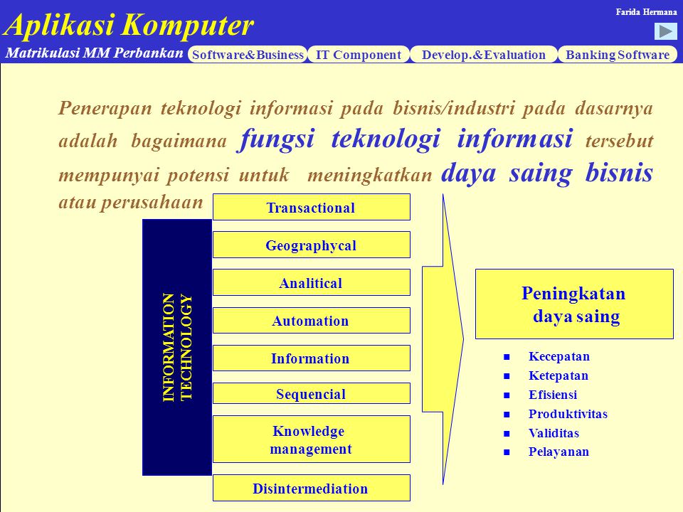 Penerapan Teknologi Informasi Pada Bisnis Industri Pada Dasarnya Adalah Bagaimana Fungsi Teknologi Informasi Tersebut Mempunyai Potensi Untuk Meningkatkan Ppt Download