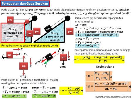 Percepatan dan Gaya Gesekan