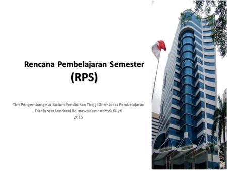 Rencana Pembelajaran Semester (RPS)
