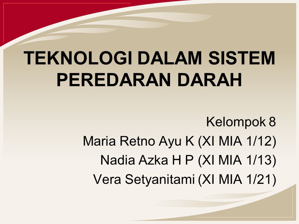 Teknologi Dalam Sistem Peredaran Darah Ppt Download