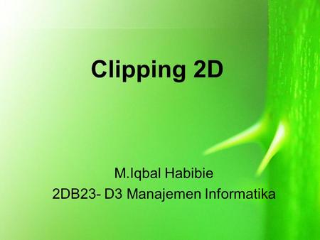 Clipping 2D M.Iqbal Habibie 2DB23- D3 Manajemen Informatika.