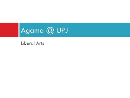 Agama @ UPJ Liberal Arts.