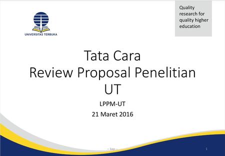 Tata Cara Review Proposal Penelitian UT