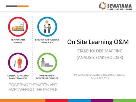 On Site Learning O&M STAKEHOLDER MAPPING (ANALISIS STAKEHOLDER)