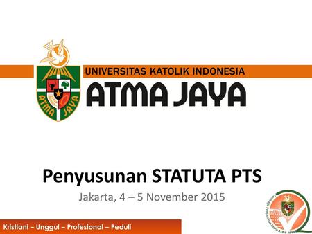 Penyusunan STATUTA PTS Jakarta, 4 – 5 November 2015