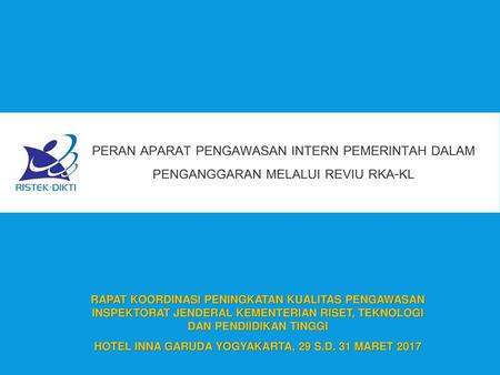 Hotel Inna Garuda Yogyakarta, 29 s.d. 31 Maret 2017