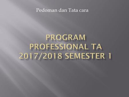 Program Professional TA 2017/2018 Semester 1