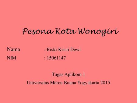 Universitas Mercu Buana Yogyakarta 2015