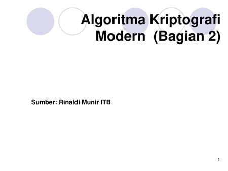 Algoritma Kriptografi Modern (Bagian 2)