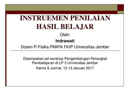 INSTRUEMEN PENILAIAN HASIL BELAJAR