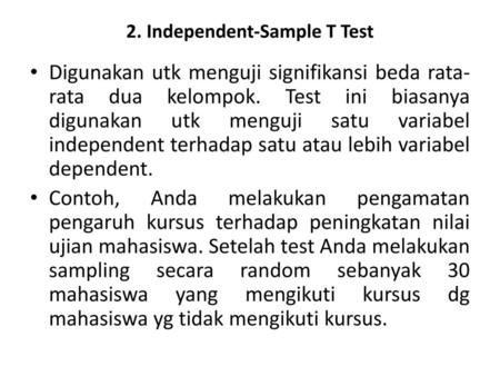 2. Independent-Sample T Test