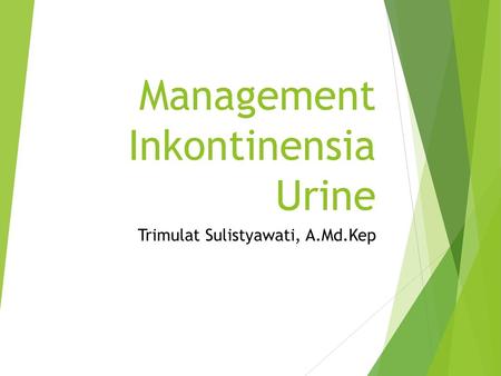 Management Inkontinensia Urine