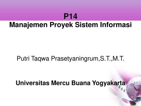 Manajemen Proyek Sistem Informasi Universitas Mercu Buana Yogyakarta